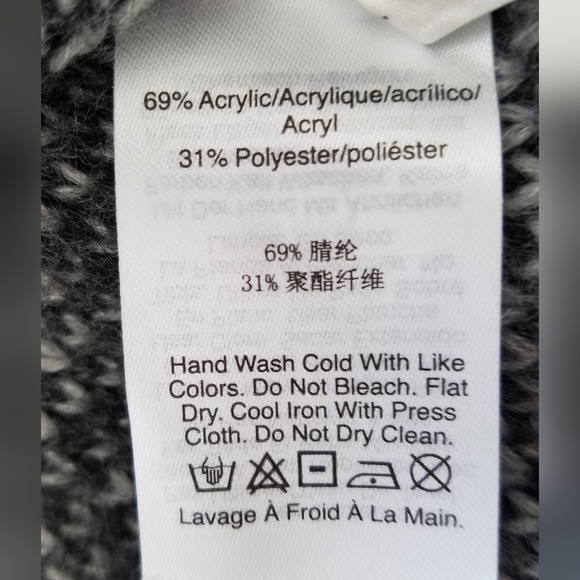 DKNY Zebra Print Turtleneck Sweater Grey /Graphite S - Picture 10 of 12